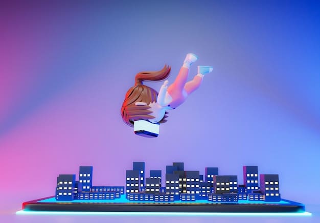 A close-up of a Fortnite character using a grappling hook to swing between futuristic buildings, with the character's face showing determination and excitement, set against a neon-lit cityscape.