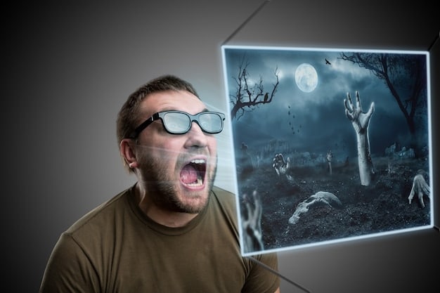 A detailed photograph of Neil Druckmann in a studio, surrounded by screens displaying concept art from The Last of Us, a thoughtful expression on his face.