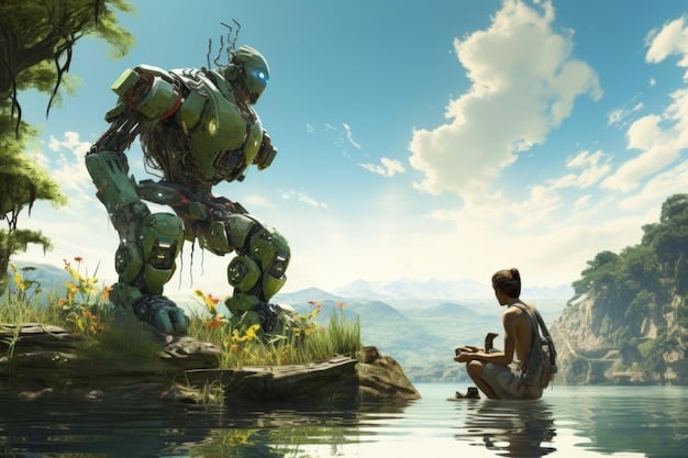 A screenshot from a video game showing an NPC engaging in a realistic conversation with the main character, showcasing advanced AI dialogue and character interaction.