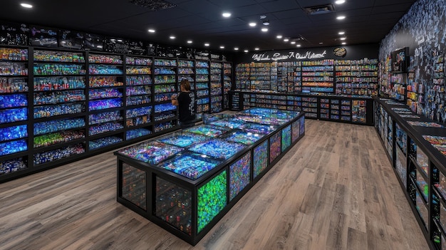 Close-up shot inside a gaming store in Mexico, showing shelves filled with various video game titles. Focus on a specific game box art that represents the title being reviewed in the article. The vibrant colors and details of the game covers catch the eye, enticing customers to explore the selection.