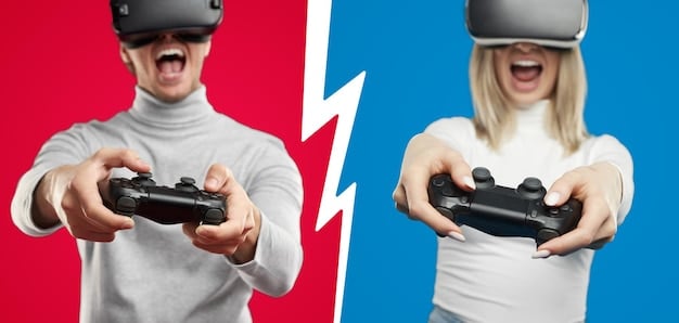 A split screen showing two different VR games. On one side, a person is playing Beat Saber. On the other side, a person is playing a racing game. The expressions on their faces reflect the different levels of comfort.