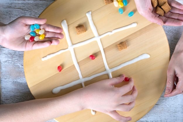 A close-up shot of children's hands moving game pieces on a colorful game board. The focus is on the game pieces and the hands, conveying interaction and engagement.