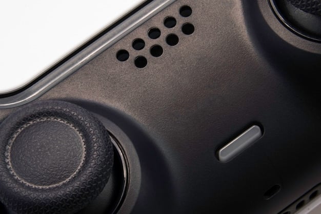 A close-up shot of the back of a PlayStation 5 console, highlighting the ventilation vents. Dust particles are visible around the vents. The image is well-lit to show the details of the dust and the vent design.