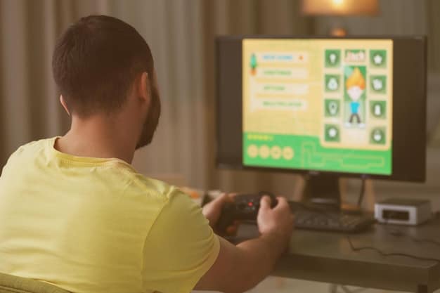 A user carefully reading the firmware update instructions on a laptop next to a game console. The scene highlights the importance of following instructions closely.